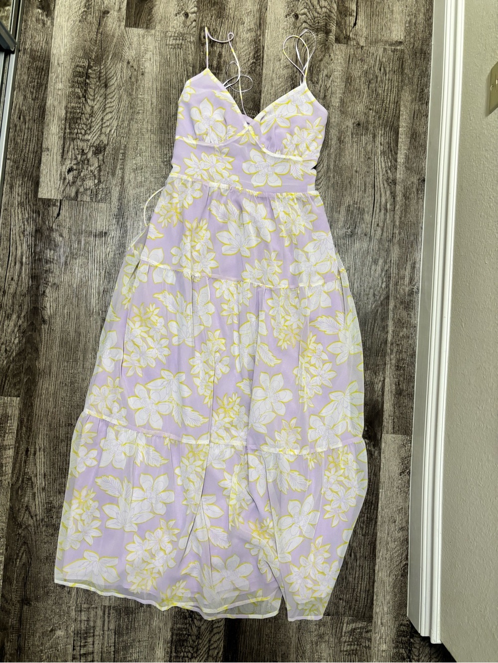 Wayf Lilac Sundress with Yellow & White Floral Accents